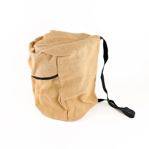 Mochila De yute reutilizable de Color Natural, bolsa de arpillera de yute, informal, de una sola Correa con fondo redondo - Product Image 5