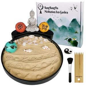 Kit de jardín de Buda Zen japonés al por mayor, herramienta de bonsái para decoración interior del hogar con macetas y jardineras, Kit de meditación - Product Image 5