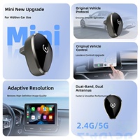 Adaptateur sans fil USB-A vers USB-C avec prise en charge CarPlay et Android Auto, adaptateur d'alimentation CC (matériau ABS), mini dongle ovale