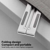 Support pour ordinateur portable le plus vendu avec ventilateur de refroidissement - Support pliable en aluminium portable pour utilisation sur bureau, étanche, anti-poussière, hauteur réglable