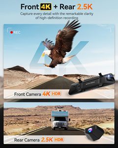 Caméra embarquée double WOLFBOX Distributor G900Pro 4K, caméra de tableau de bord 2.5K WDR, rétroviseur, vision nocturne super 4k, boîte noire de voiture - Product Image 2