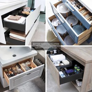 Hot Bán Đẩy Mở <span class=keywords><strong>2</strong></span> Nếp Gấp Ngăn Kéo Trượt Thép Không Gỉ Tủ Kính Thiên Văn Kênh Đường Sắt <span class=keywords><strong>Undermount</strong></span> Ngăn Kéo Trượt - Product Image 4