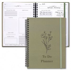 Custom Printing Leather Cover Spiral-Bound A5 Do List <b>Journal</b> Planner for Women-Stylish Undated Organizer - Product Image 1