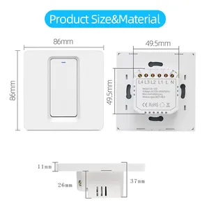 Smart Zigbee Wall Touch Switch 1/2/3 Gang Switch Compatible With Alexa Google Home SmartTings And Neutral Wire