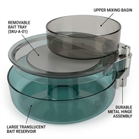 Plateau magnétique pour appâts de pêche, mélangeur d'appâts à trois couches, bassin amovible, station d'appâts durable pour la pêche à la carpe