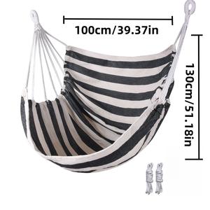 Fauteuil <span class=keywords><strong>suspendu</strong></span> d'extérieur durable, léger et portable, en toile de coton fine tissée, <span class=keywords><strong>hamac</strong></span> en toile et corde pour le camping et la randonnée - Product Image 4