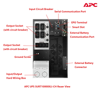APC SURT10000XLI-CH 10000VA 10000W Online UPS 10KVA Smart-UPS RT 220V 380V Tower Rack Mount UPS untuk Server Pusat Data Tersedia di Stok