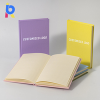 Cahier de notes uni avec logo personnalisé en usine A4 A5 A6 carnet de notes imprimé couverture rigide en lin