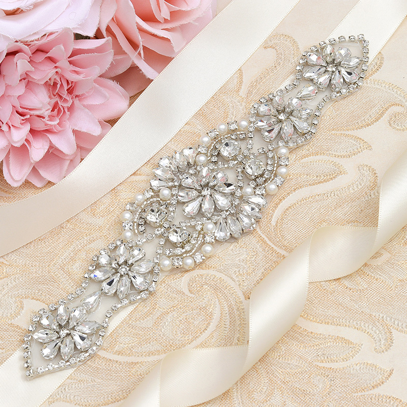 white christmas dresses Ivy Bohemian Opal Bridal Belt – Gold & Silver Wedding Dress Sash Gold / Applique Only main image 1