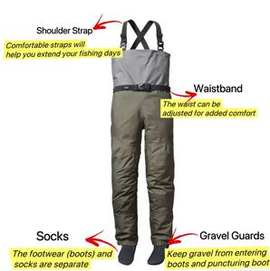 3-layer 100% Waterproof Fly <strong>Fishing</strong> <strong>Wader</strong> with Socks Breathable Fabric Chest <strong>Wader</strong> <strong>for</strong> Camping Fly <strong>Fishing</strong> Support Custom <strong>Waders</strong> - Product Image 1