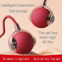 Balle de jeu électrique intelligente pour chat avec corde, balle roulante automatique, jouet interactif intelligent pour chat avec recharge USB