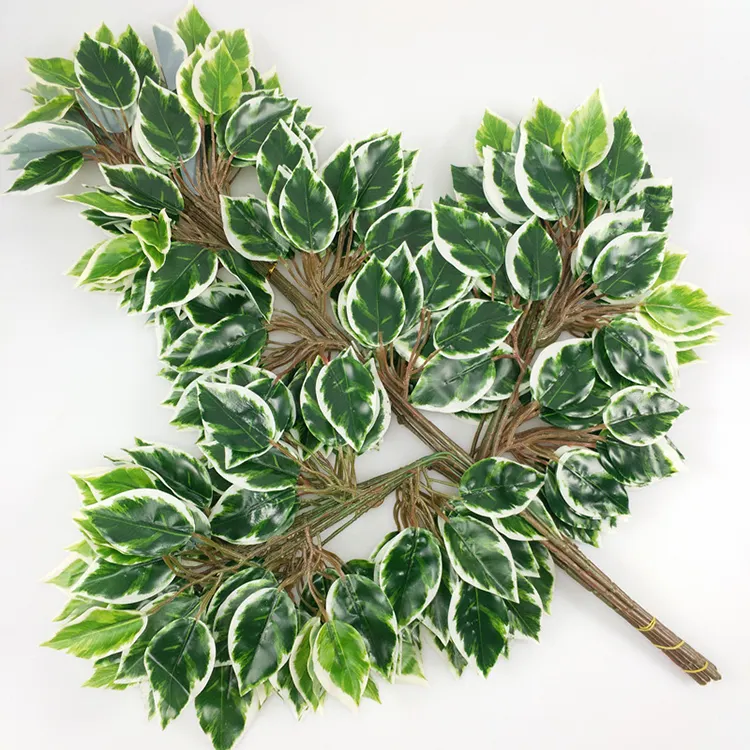 Artificial Plants Green Ficus Branches With Leaves Decoration