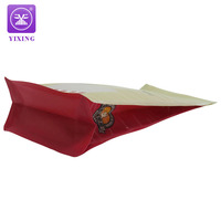 Pochette à café et à thé imprimée sur mesure à huit joints latéraux Sac en aluminium composite en plastique pour emballage alimentaire avec fenêtre pour le stockage du thé alimentaire