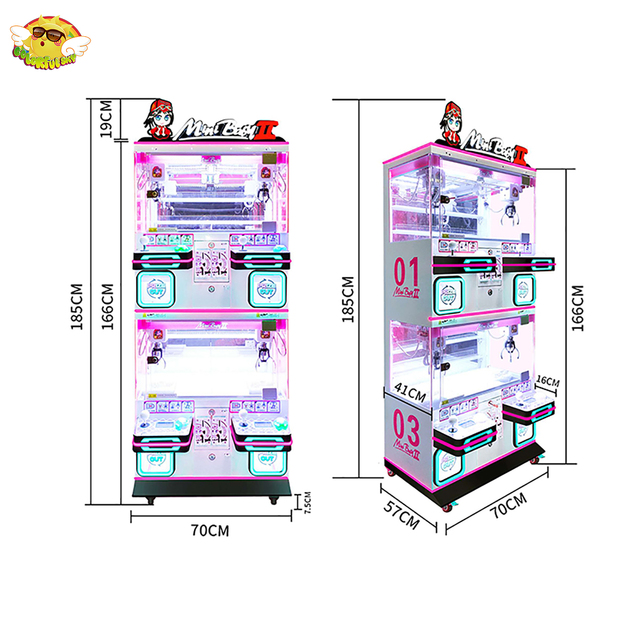 Mini Claw Machine Prizes 4-Player Mini Doll Crane Machine Commercial Arcade Skill Game  Plush Prize Plastic Token Model