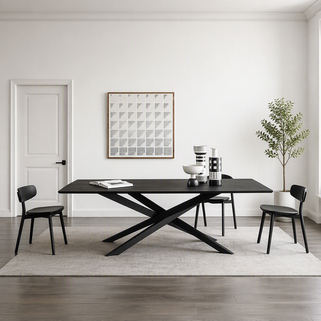 Eco-Friendly Traditional Rectangle Iron Dining Table for 6 Dining Room Furniture