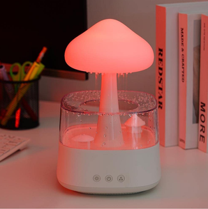 Cute mushroom Raining water night light aroma diffusore di olio essenziale lampada Rainy cloud umidificatore - Product Image 1