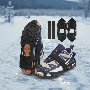 YTD Ramponi Leggeri Portatili per Campeggio ed Escursionismo, 24 Griffe Anti-Metallo per Arrampicata su Ghiaccio, 2 Misure per Scarponi da Neve - Product Image 1