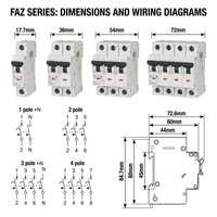 Disjoncteurs miniatures haute performance FAZ-C8/2-RT série FAZ 8A2P avec protection contre les défauts pour la sécurité électrique