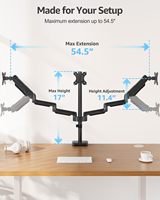 Nouveau support professionnel pour deux moniteurs, inclinaison de 90°, VESA max 100*100mm, support pour trois écrans, fer recouvert de plastique, utilisation à domicile ou au bureau