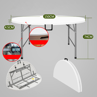 Table de fête rectangle pliable, lot de 10 places, table et chaises en plastique