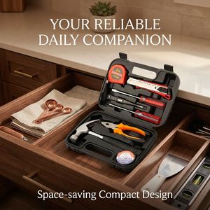 Ensemble d'outils à main multi-scénarios pour la maison, 11 pièces, outils de quincaillerie durables avec boîte de rangement légère pour un usage quotidien familial - Product Image 1