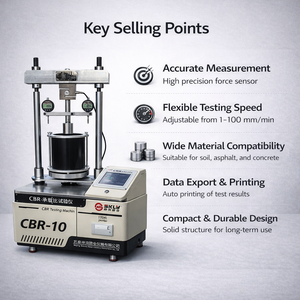เครื่องทดสอบค่าดัชนีการรับน้ำหนักแบบดิจิตอลของแคลิฟอร์เนีย CBR-10 อุปกรณ์ทดสอบอัตราส่วนการรับน้ำหนักอัตโนมัติ - Product Image 6