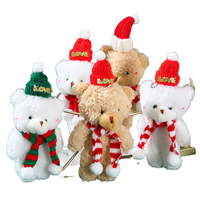 Petite écharpe de Noël Kawaii ours porte-clés en peluche jouet doux peluche poupée Machine griffe jouets porte-clés pendentifs