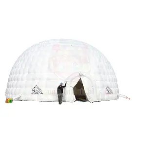 אוהל כיפת איגלו לבן מתנפח 15 מטר עם 2 כניסות למסיבות