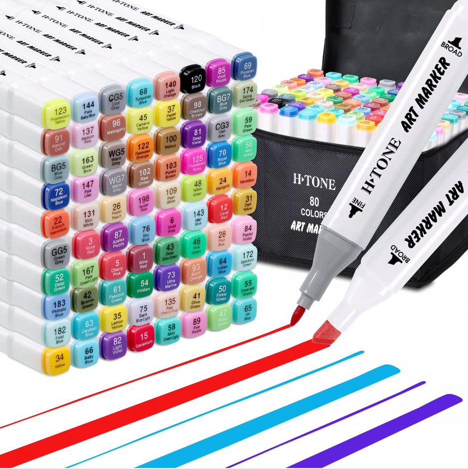 Alcohol Markers for Adult Color Permanent Dual Tip Art Markers for Artists Kids Professional School Supplies Marker Pen