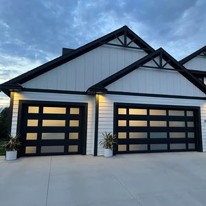 أبواب جراج زجاجية أوتوماتيكية مفتوحة بتصميم عصري بدون إطار - Product Image 1