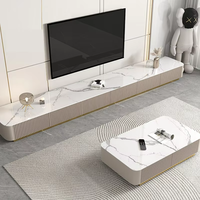 Table basse en bois massif et meuble TV combinés, rangement multifonctionnel, facile à nettoyer, mobilier de luxe moderne pour salon et chambre