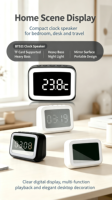 Réveil numérique de bureau avec miroir, chargement USB, radio FM, prise en charge de carte TF, veilleuse, appareil audio BT511, enceinte Bluetooth