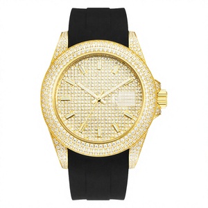 Montres mécaniques automatiques haut de gamme pour hommes, entièrement serties de diamants, en acier inoxydable, avec bracelet en caoutchouc de 20 mm et verre, collection 2026, offre spéciale - Product Image 4