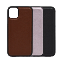 Étuis de protection pour téléphones portables en cuir PU Saffiano vegan 3D en relief de luxe, imperméables, pour iPhone 14 13 15