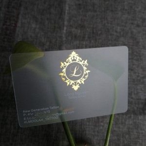 นามบัตร PVC ใสใสสำหรับเข้าชมพร้อมการพิมพ์ออฟเซตและการปั๊มผิวร้อน - Product Image 3