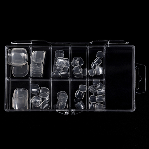 100 Uñas Postizas de Gel Suave con Punta Cuadrada Plana y Cobertura Completa, Estilo Francés Redondeado, Uñas Artificiales de ABS - Product Image 5