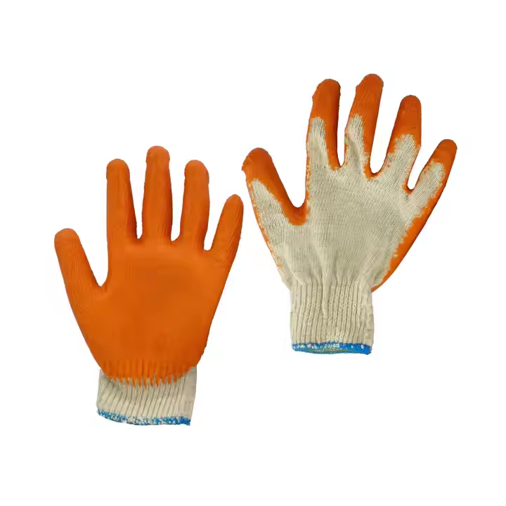Wholesale Custom Labor Latex Half Coated Cotton Fiber Safety Hand Gloves for Work Mechanic Farming Construction Worker