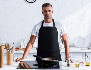 High Quality Adjustable Black Chef Cook Long <b>Apron</b> Cotton-Poly for Coffee Shop Bbq Grill <b>Kitchen</b> Use - Product Image 4