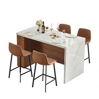 Îlot de cuisine personnalisé 61x31,5 pouces, armoire en contreplaqué, plan de travail en pierre frittée, îlot de rangement avec éclairage LED, design moderne