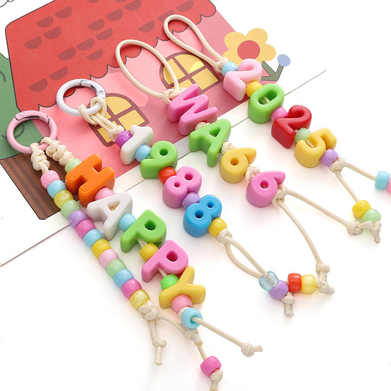 Vertical Hole Plastic Alphabet Beads for DIY Jewelry Making