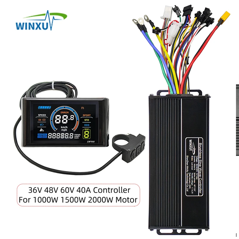 36V 48V 60V 40A 1000W 1500W 2000W бесщеточный контроллер привода мотора SW900 Colour LCD Kit для электрического горного велосипеда скутера