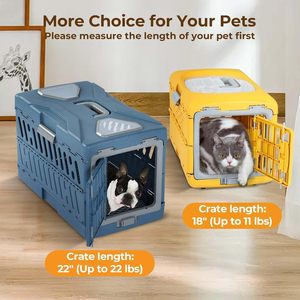 Portable Plastic <strong>Dog</strong> Carrier Cat Cage Foldable <strong>Small</strong> Backpack Button Closure Breathable Pet Case Airline Collapsible <strong>Dog</strong> <strong>Crate</strong> - Product Image 3