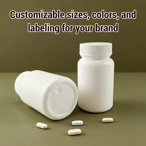 Botella de plástico HDPE para medicina, suministro directo de fábrica, <span class=keywords><strong>100cc</strong></span>, 120cc, pastillero blanco <span class=keywords><strong>a</strong></span> prueba de niños para almacenamiento de suplementos vitamínicos - Product Image 5