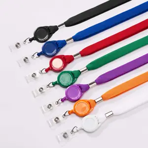 Bestom Tubular Breakaway Lanyards com ID Retrátil Badge reel Professor Lanyard Com ID Card Badge Holder