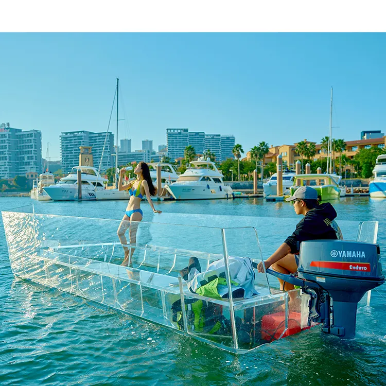 Bateau de patrouille à grande vitesse, bateau transparent avec moteur Yamaha, à vendre