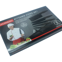 Set de couteaux de cuisine multifonction 7 pièces couteau de chef en acier inoxydable avec boîte cadeau
