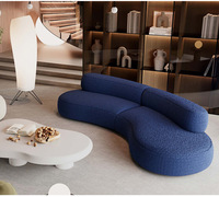 Modernes Luxuriöses Cremefarbenes Designer-Sofa-Set im Mondform-Design aus Bananenfaser-Stoff Shanggson T-027 für Große oder Kleine Wohnräume