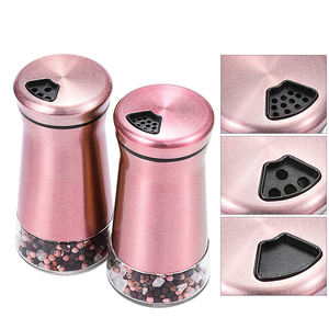Beacon 150 ml Rose Épice <span class=keywords><strong>Bouteille</strong></span> En Verre Nouveau Design En Acier Inoxydable Shell Condiment Conteneur Sel Poivre Shaker Assaisonnement <span class=keywords><strong>Bouteille</strong></span> - Product Image 2