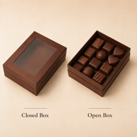 Boîte cadeau en chocolat personnalisée en deux parties, couleur brun foncé, avec séparateur, pour l'emballage de truffes et de bonbons