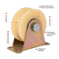 Roue à rainure en V, support de rouleau de portail OEM, robuste, en alliage, à double roulement, certifié CE, disponible en gros, OEM disponible, emballé